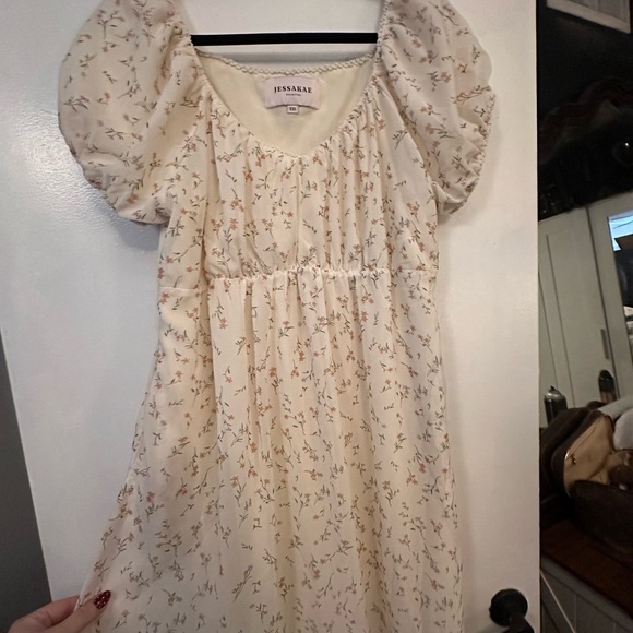 Jessakae Cream Floral Midi Dress - Picture 3 of 3
